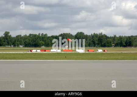 Windsack Richtung Windanzeiger in Port Huron Gemeinschaftsflughafen, Michigan MI Stockfoto