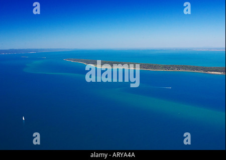 Großen Woody Island und Great Sandy Straits Queensland Australien Antenne Stockfoto