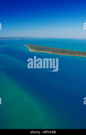 Großen Woody Island und Great Sandy Straits Queensland Australien Antenne Stockfoto