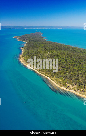 Großen Woody Island und Great Sandy Straits Queensland Australien Antenne Stockfoto