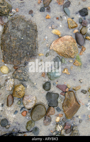 Ozean abgerundete Felsen am Strand, Monomoy National Wildlife Refuge, Chatham, Massachusetts. Stockfoto