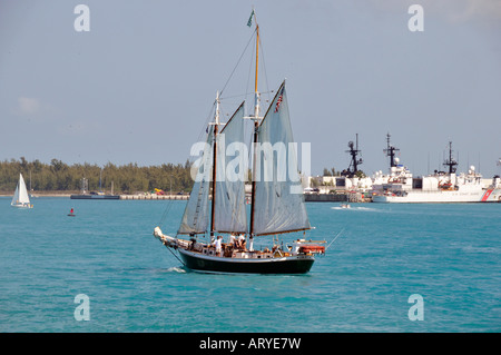 Key West Florida Tall Ship Segelboote Kreuzfahrt Hafen Stockfoto