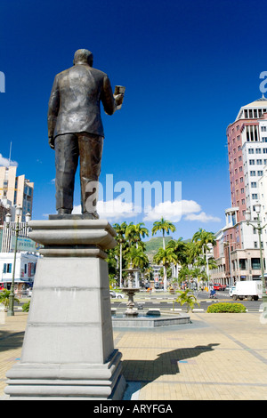 Statue von S. S. Ramgoolam, PM - Port Louis, Mauritius Stockfoto