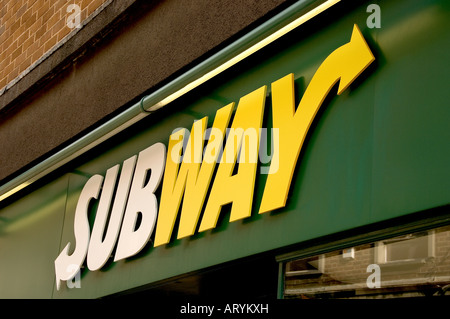 Subway Sandwich Shop anmelden York North Yorkshire England UK United Kingdom GB Great Britain Stockfoto