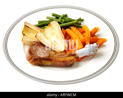 Lammkotelett mit Gemüse Stockfoto