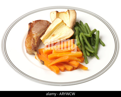 Lammkotelett mit Gemüse Stockfoto