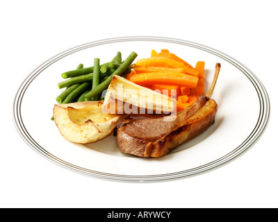Lammkotelett mit Gemüse Stockfoto