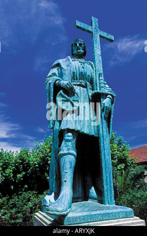 Statue von Pedro Alvares Cabral in Belmonte Stockfoto