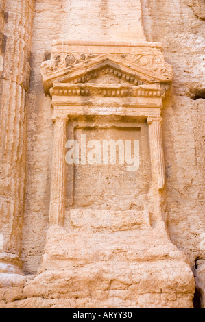 Nischen-Skulptur aus Sandstein, Cella, Tempel des Bel, Bal, Ruinen der alten Tadmor, Palmyra, Zentrum von Syrien, Naher Osten. DSC 5922 Stockfoto