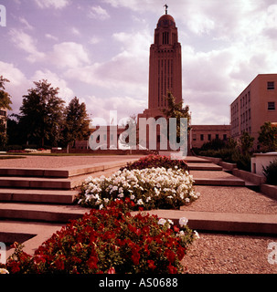 Nebraska State Capitol Gebäude dominiert die Skyline im Lincoln in der Kornkammer Zustand Stockfoto