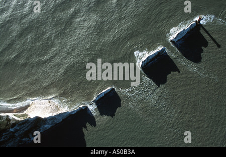 Luftaufnahme von Nadeln Isle Of Wight Stockfoto