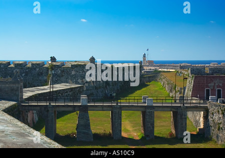 Castillo de Los Tres Reyes Magos del Morro, Habana Vieja, Parque Militar Morro-Cabana, Havanna, Habana del Este, La Habana, Kuba Stockfoto