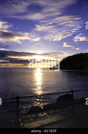 Sonnenaufgang am Anstey Bucht bei Babbacombe Torquay Devon England UK Stockfoto