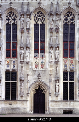 Brügge, Stadthuis (1376-1420), Detail Stockfoto