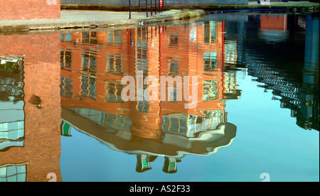 Knott Mühle Kanal Reflexion von Wohnungen Stockfoto