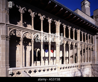 Olite, Palacio de Los reyes de Navarra, Galeria de Los reyes Stockfoto