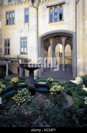 Koblenz, Schloss Stolzenfels, Pergolagarten Stockfoto