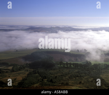 Morgennebel Tweed Valley in der Nähe von Melrose Scottish Borders Stockfoto