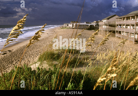 Avon North Carolina Ferienhäuser am Strand auf North Carolina s anfällig für Wirbelstürme Outer Banks Stockfoto