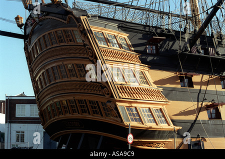 HMS Victory erstklassig Linienschiff Aft decks Stockfoto