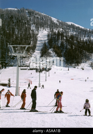 Skischule in Val Disere Haute Savoie Frankreich Stockfoto