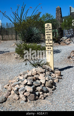 Boot Hill Friedhof Grabstein Arizona USA Stockfoto