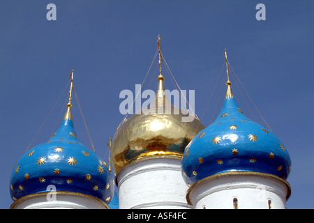 Sergijew Posad NW von Moskau Russland Kuppeln Kuppeln der Kathedrale Mariä Himmelfahrt Stockfoto