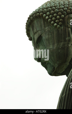 Ein Profil-Bild des Gesichts der große Buddha-Statue im Kotokuin-Tempel in Kamakura, Japan Stockfoto
