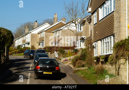 Moderne Reihenhäuser in Cerne Abbas Dorset-England Stockfoto