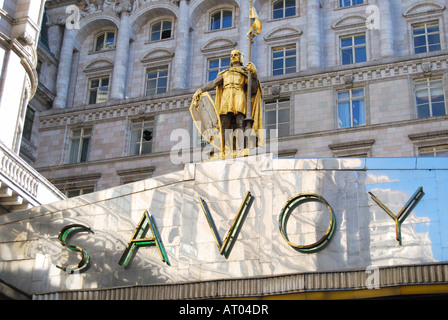 Savoy Hotel Eingangsschild, The Strand, City of Westminster, Greater London, England, Vereinigtes Königreich Stockfoto