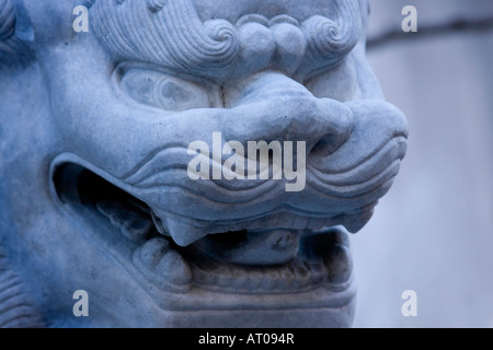 Kopf Drachen Skulptur Statue in Chinatown London während des chinesischen Neujahrs der Ratte 2008, England UK Stockfoto