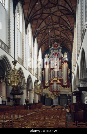 Haarlem, Grote Kerk (St. Bavokerk), Blick Nach Westen Auf Die Müller-Orgel Stockfoto