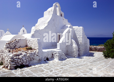 Die Kirche der Panagia Paraportiani in Hora auf der griechischen Insel Mykonos Griechenland Stockfoto