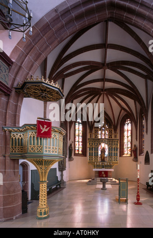 Fürth, Evang. Luth. Pfarrkirche St. Michael, Blick in Den Chor Mit Altar Und Kanzel Stockfoto