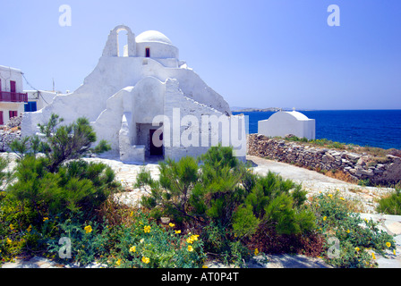 Die Kirche der Panagia Paraportiani in Hora auf der griechischen Insel Mykonos Griechenland Stockfoto