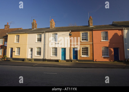 Reihenhäuser in der High Street in Lavenham, Suffolk, UK, 2008 Stockfoto