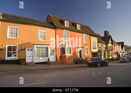 Reihenhäuser in der High Street in Lavenham, Suffolk, UK, 2008 Stockfoto