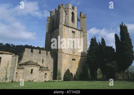 Abtei von Lagrasse Benediktinerkloster Aude Languedoc Rosellon Frankreich Stockfoto