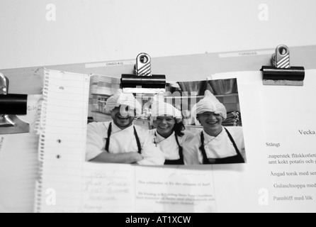 Aufnahme in Restaurantküche Sofiero in Helsingborg, Schweden. Leicht körnig. FÜR DEN REDAKTIONELLEN GEBRAUCH BESTIMMT. Stockfoto