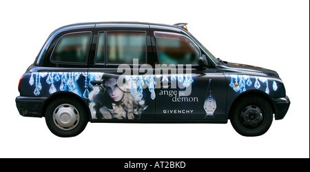 Englisch cab City Taxi Auto traditionellen städtischen Job Beruf Beruf Freunde Großbritannien GB UK britische England Recht Regen Stockfoto