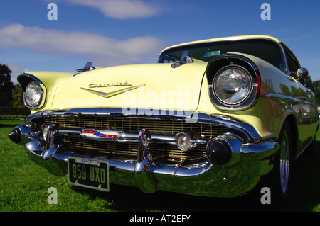 1957 Chevrolet Bel Air 2 Tür Sedan amerikanischer Oldtimer Stockfoto