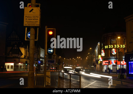 Shaftesbury Quadrat in der Nacht in Belfast Stockfoto