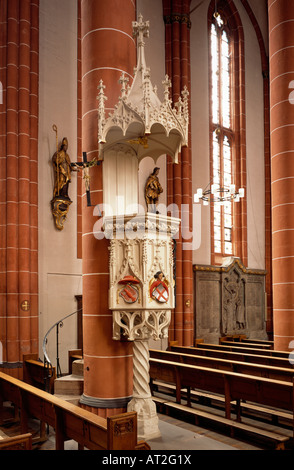 St. Wendel, Basilika St. Wendelin (Wendalinusbasilika), Kanzel Mit Cusanuswappen Stockfoto