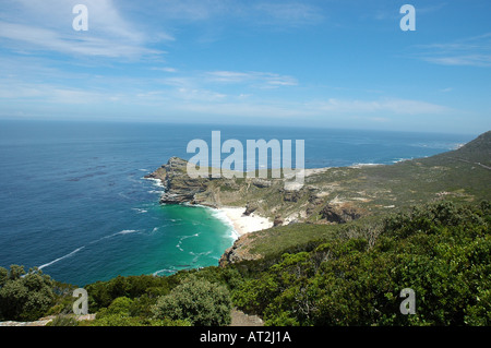 Blick über Meer am Cape Point im Naturschutzgebiet Kap der guten Hoffnung in Südafrika Stockfoto