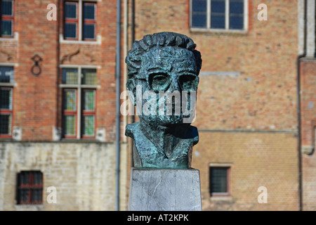 Statue in Brügge, Belgien Stockfoto