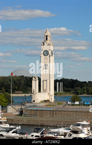 Uhrturm am alten Hafen von Montreal Quebec Kanada Stockfoto