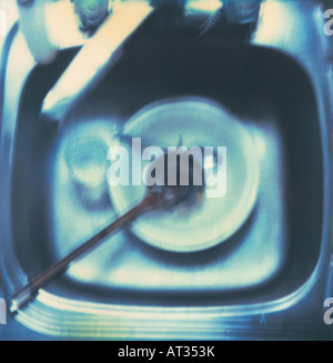 In der Spüle abwaschen Stockfoto