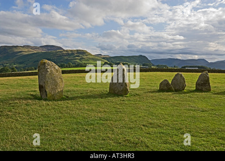 Castlerigg Stone Circle befindet sich in der Nähe von Keswick im Lake District Stockfoto