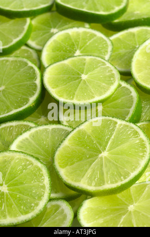 Scheiben von Kalk Stockfoto