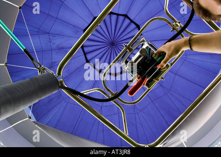 in einem Heißluftballon Stockfoto